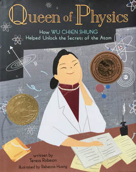 Queen of Physics book cover with APALA and Orbis Pictus medals